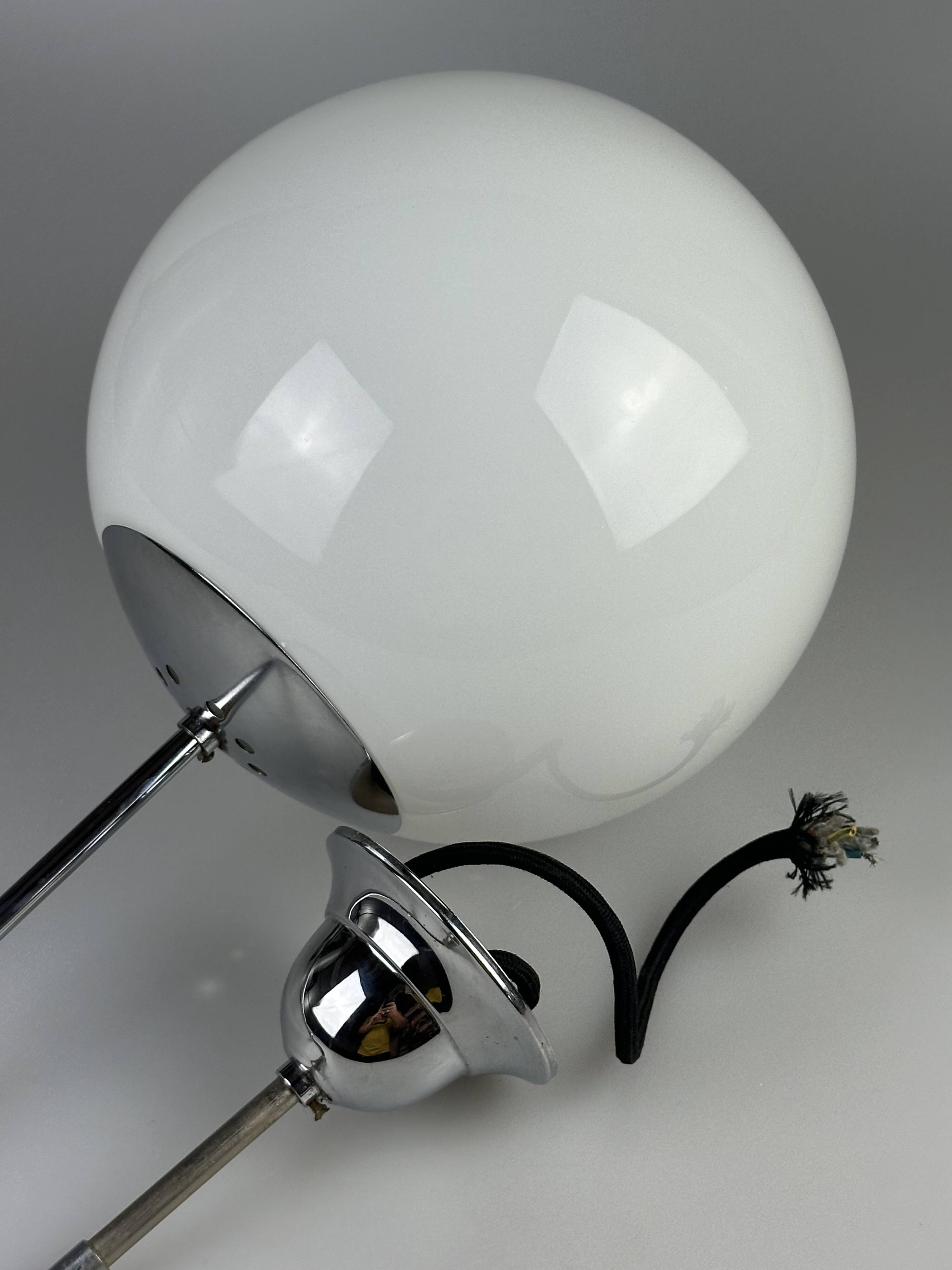 1960s and 1970s Globe Lamp, Hanging Lamp, Glass Ceiling Lamp, Space Age Des