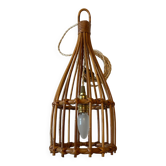 Baladeuse suspension en rotin vintage 1950