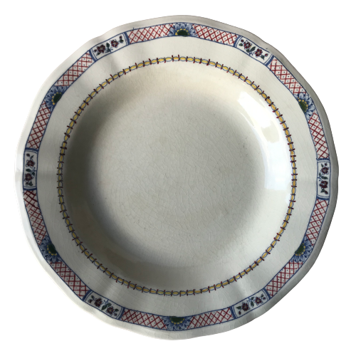 Series of 6 vintage hollow plates in faience