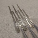6 silver-plated metal lobster forks by the silversmith Christofle, model Dax.