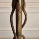Rare and exquisite bronze floor lamp with intertwined snakes, early 1900s.