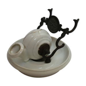 Encrier à bascule en porcelaine