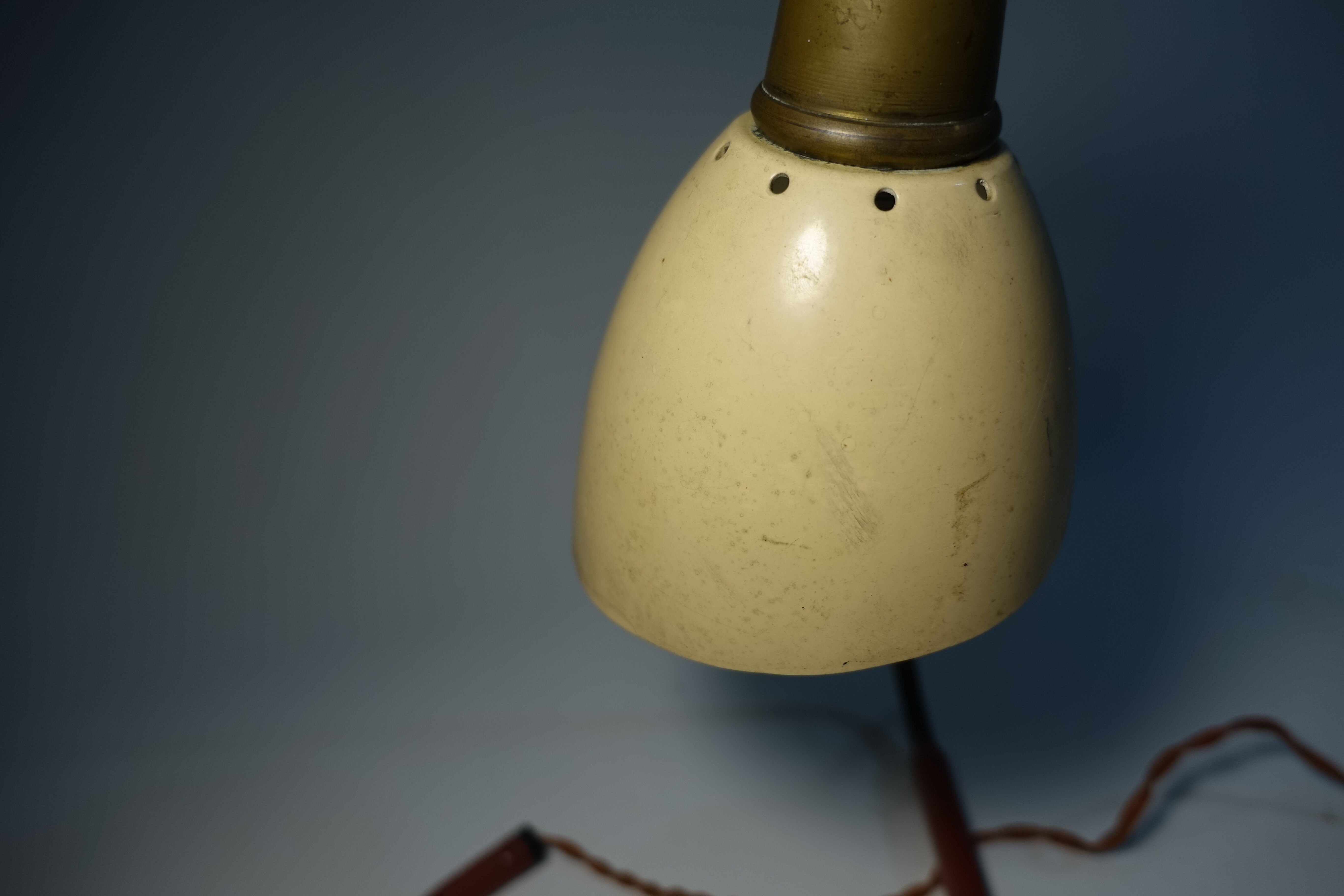 Golden brass casserole lamp 1950s