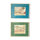 Set de 2 affiches encadrées "La plage des Palmistes" & "La conscience" Guyane 1980