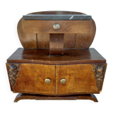 Art deco bedside table, black marble