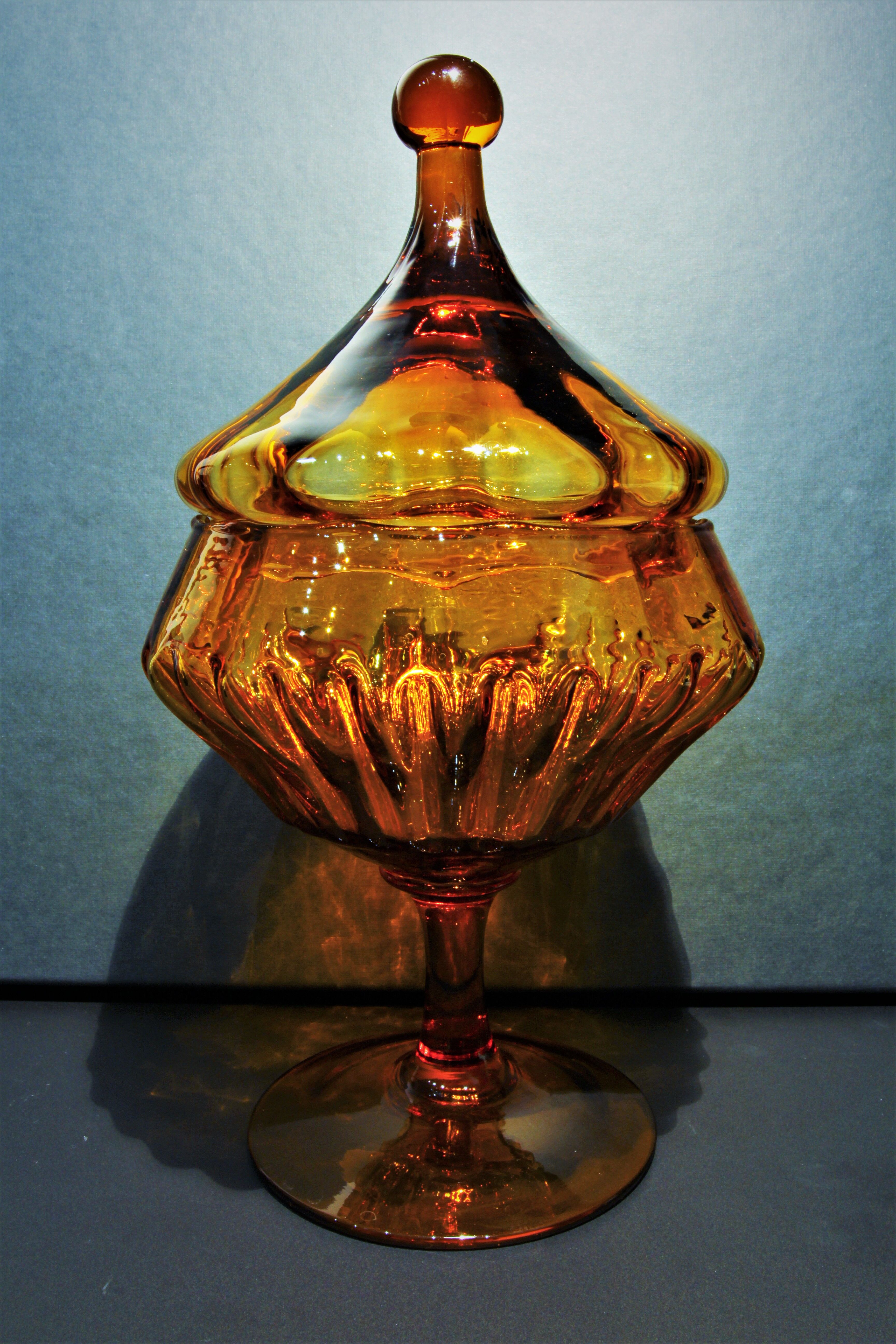 Large orange Bohemian crystal candy maker