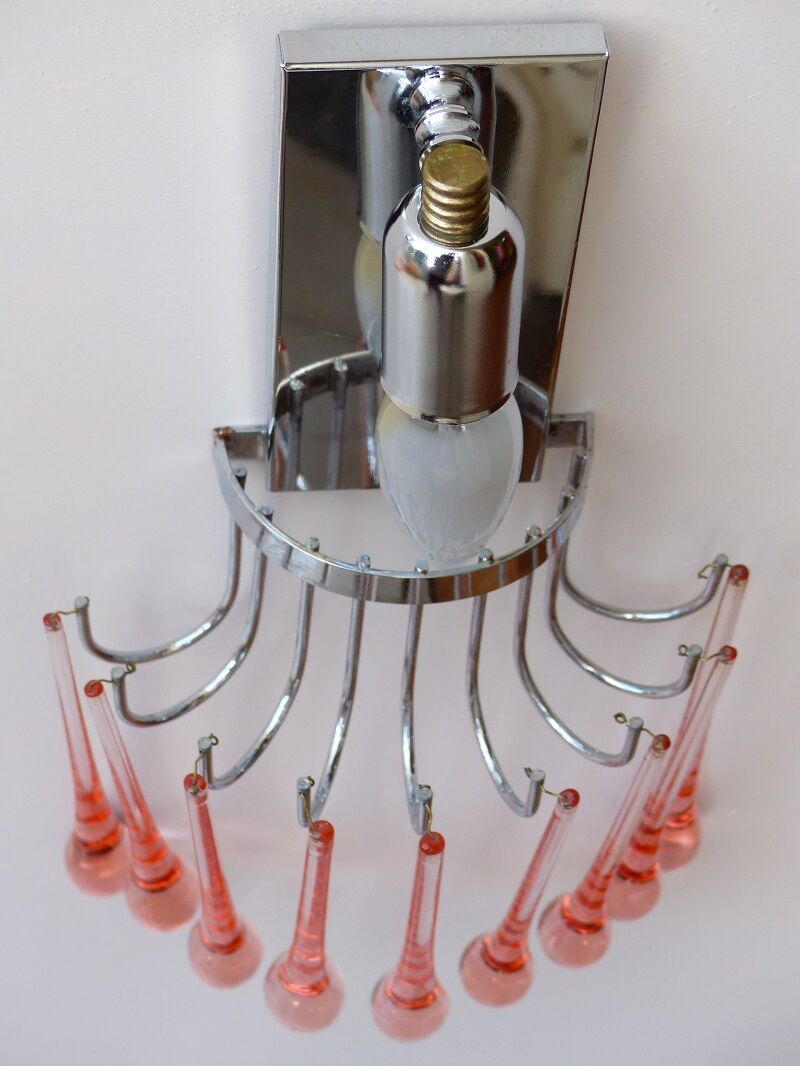 Sconces vintage roses in glass blowing and brainwashing of Murano