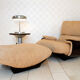 Armchair and its ottoman Safi/Marsala by Michel Ducaroy, edition Ligne Roset 1970