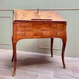 Carel Jacques-philippe Curved Sloping Desk In Louis XV Period Marquetry Stamped