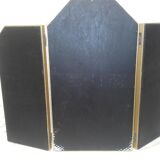 Miroir de table en triptyque français ancien en bois doré