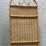 Natural rattan wall shelf