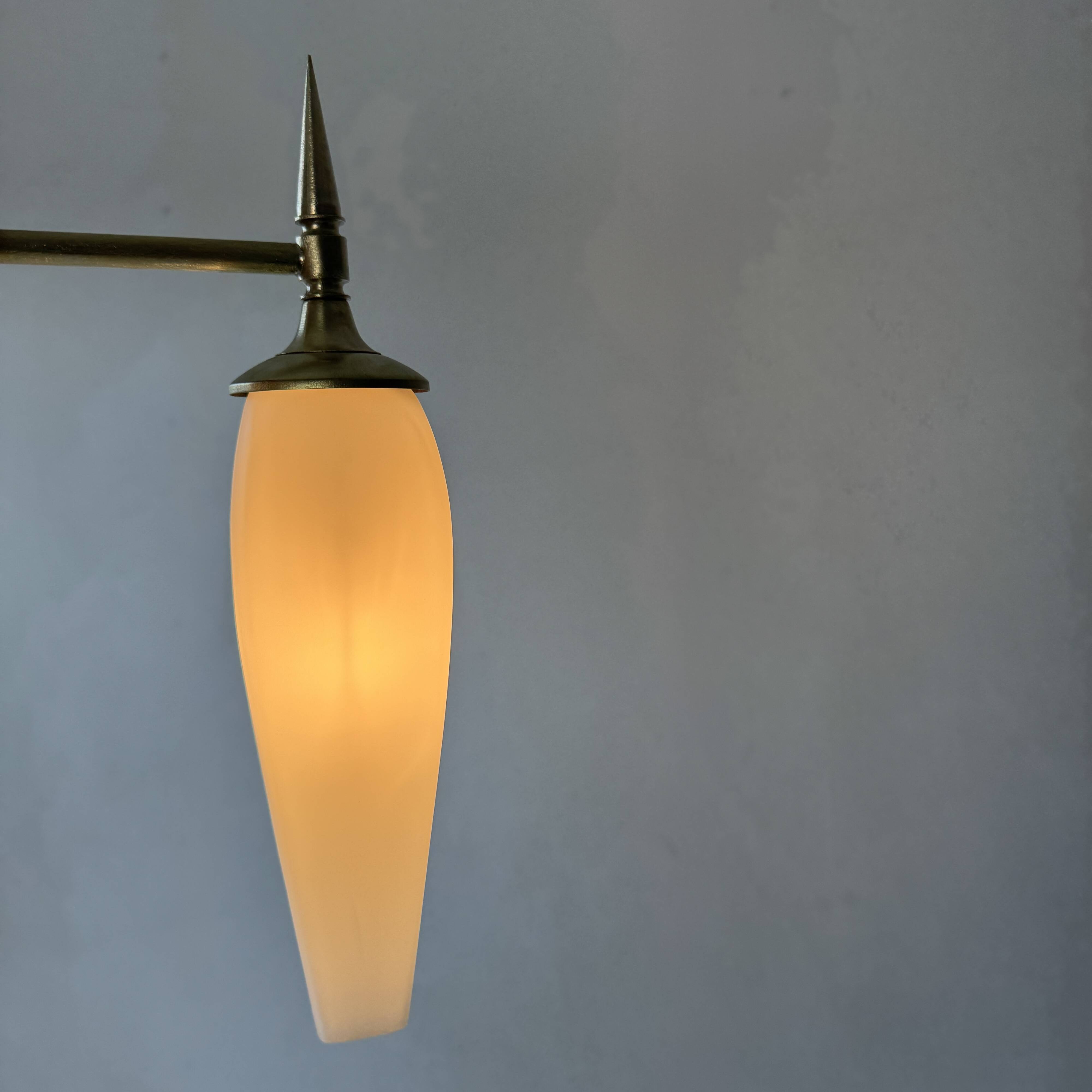 Pair of old vintage opaline wall lights