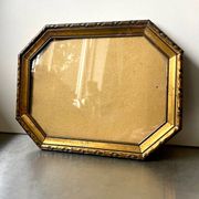 Antique Octagonal brass metal frame 30 cm  x 23 cm