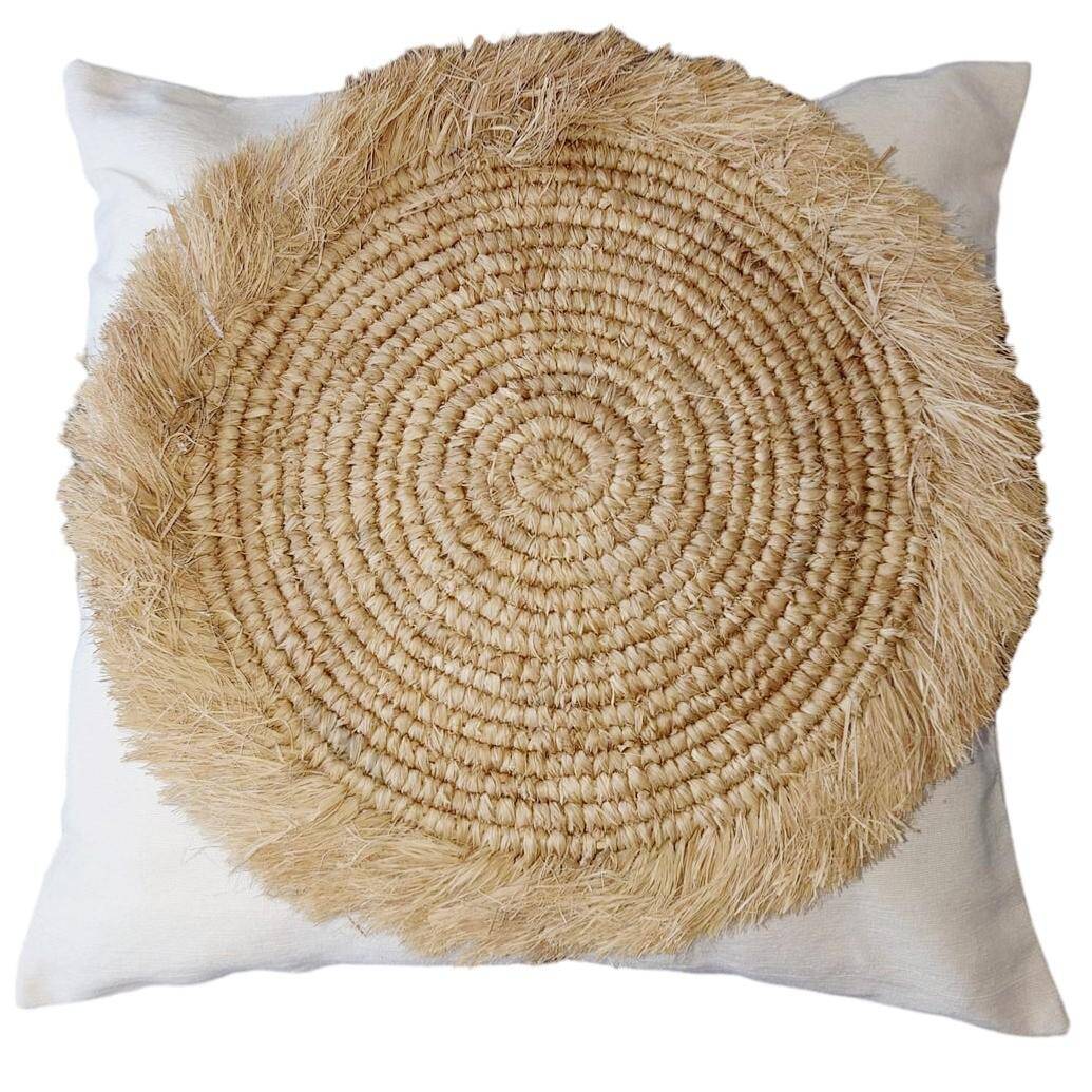 Bora cushion cover, cotton, raffia 50x50 cm