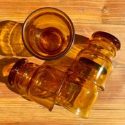 4 vintage Pernod amber glasses