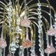 Set of 2 Meryl Streep, Pink Murano Flowers and Crystal Drops Chandelier, 19