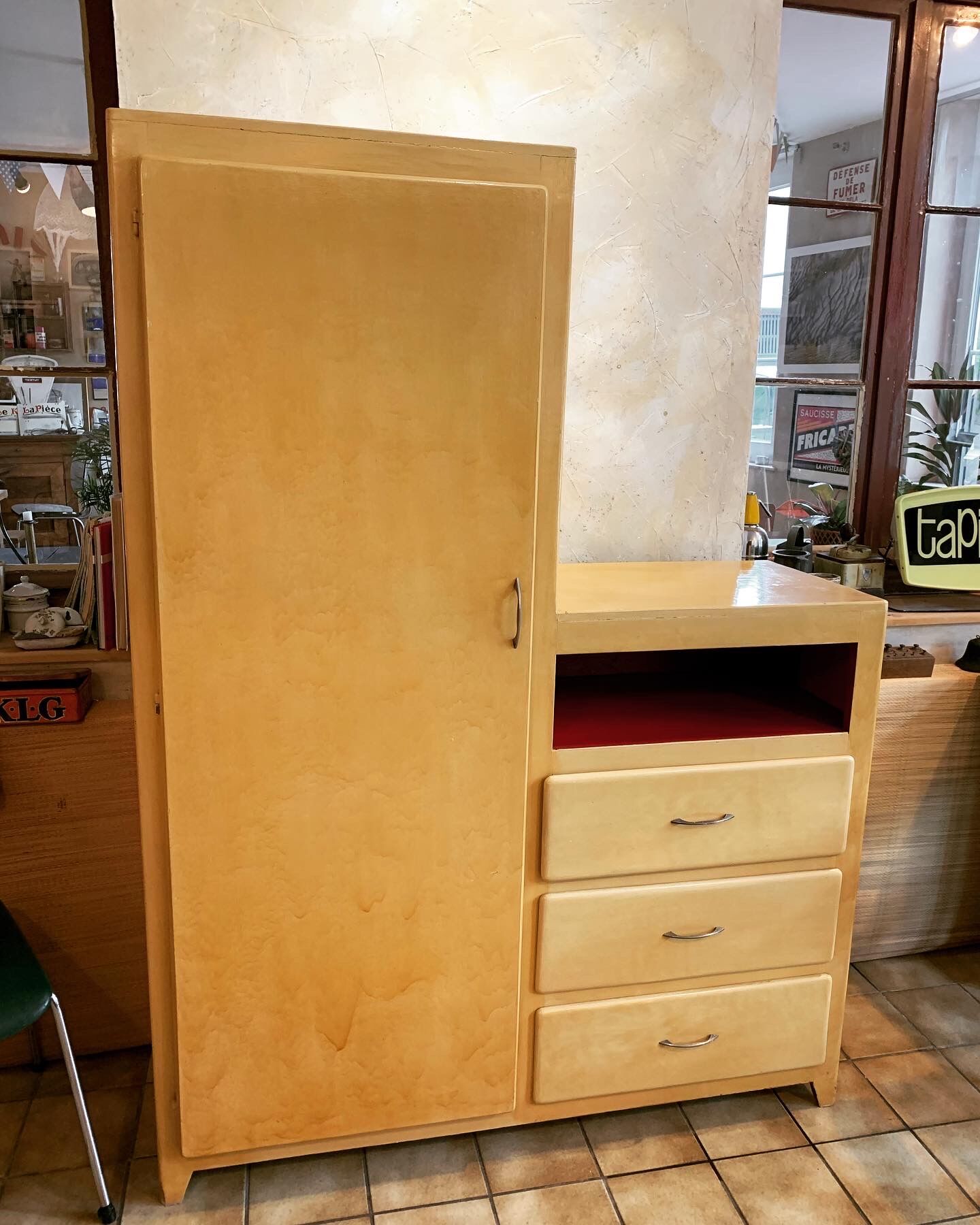 Yellow antique wardrobe