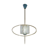 Lustre en verre et metal doré  années 50