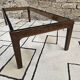 Vintage 1970s smoked glass wood coffee table