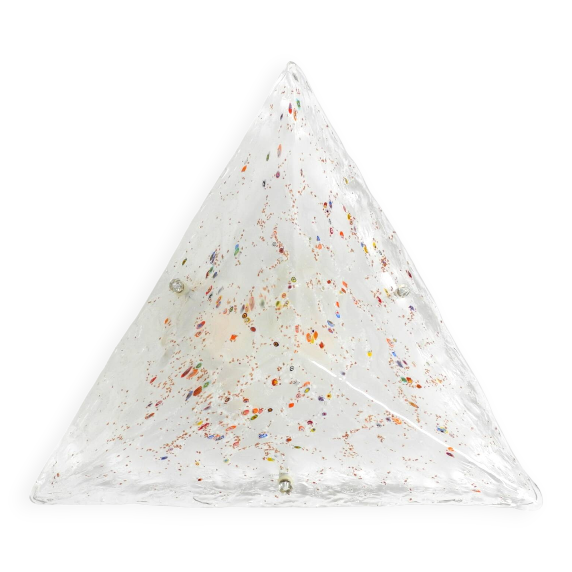 Post Modern Murano glass triangle ceiling lamp by Sylcom, Italy, 1985