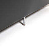 Danish leather sofa with chrome legs and teak ends