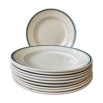 Set of 10 semi-hollow plates Ste Amandinoise St Amand, early twentieth century