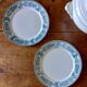 2 assiettes anciennes plates (ø 25 cm) en faïence terre de fer creil montereau massena