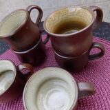 Set of 6 stoneware coffee cups
