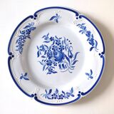 Assiette décorative faïence bleue et blanche