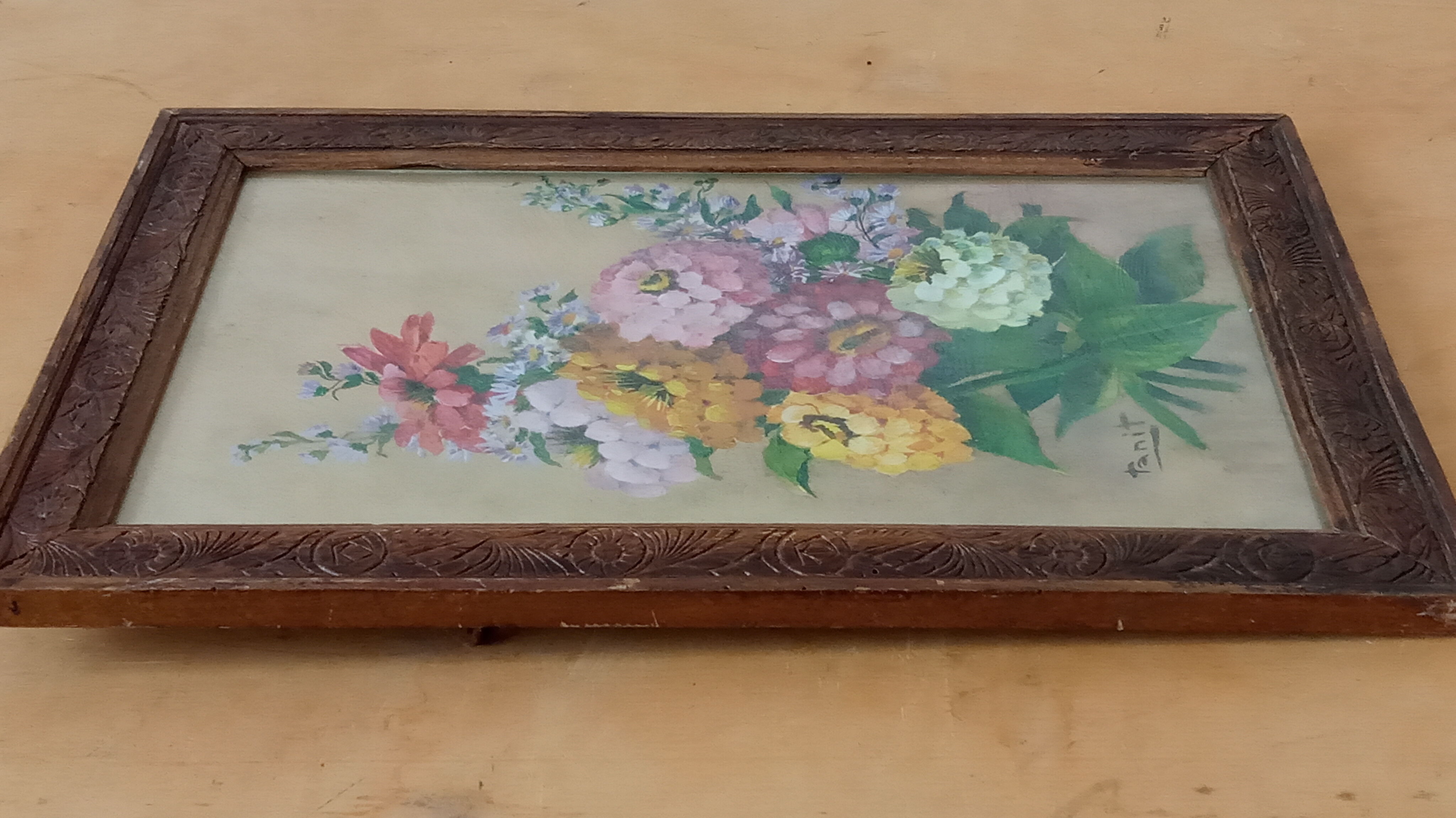 Bouquet painting with gouache