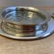 Lot Pair of Silver Metal Bottle & Glass Coasters with Hallmarks