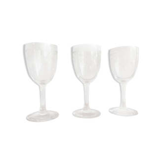 3 crystal glasses Napoleon III