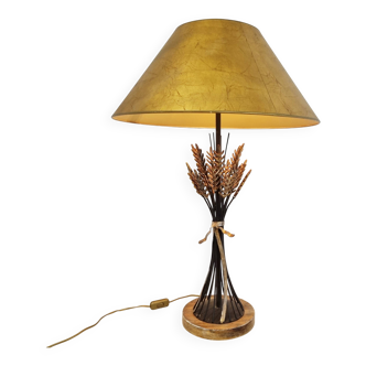 Vintage sheaf of wheat table lamp - 1960s