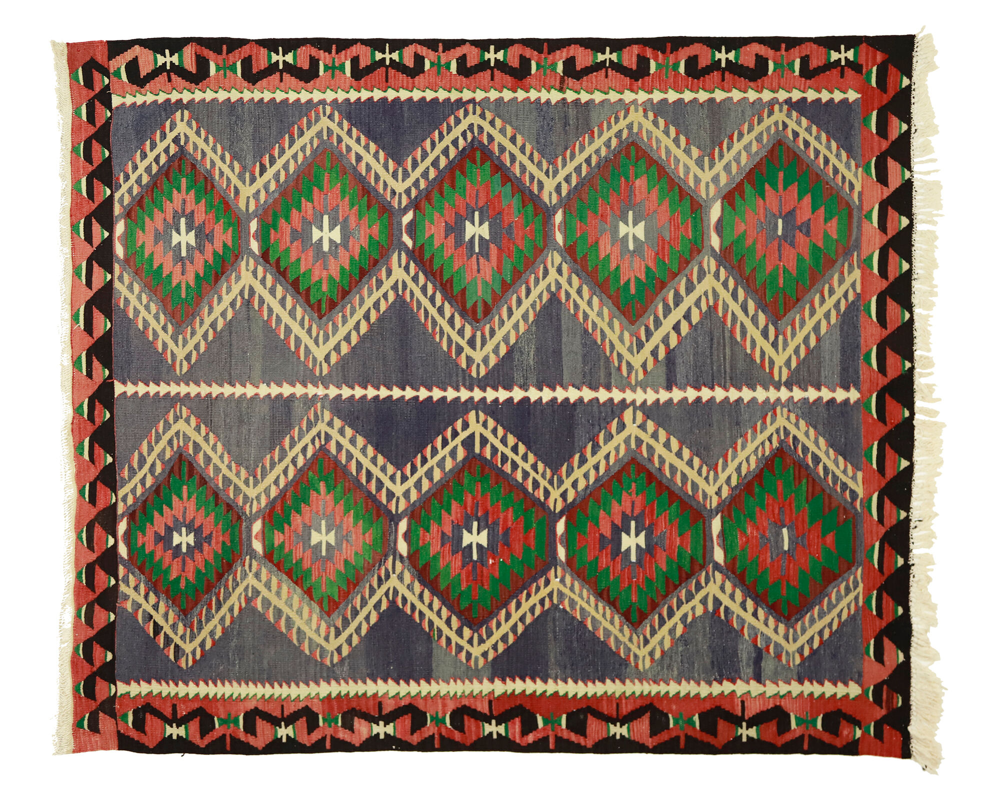 Anatolian handmade kilim rug 212 cm x 173 cm
