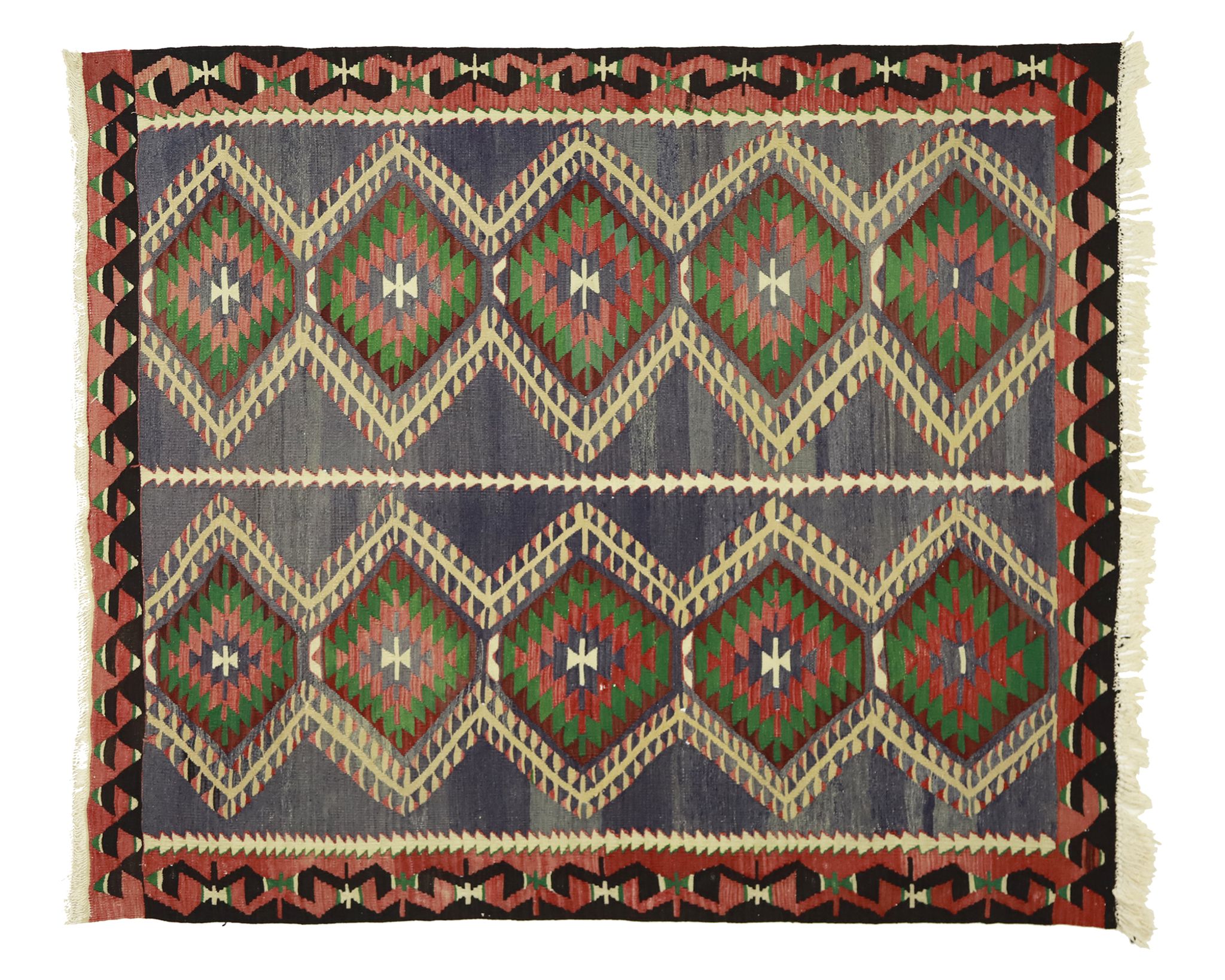 Anatolian handmade kilim rug 212 cm x 173 cm