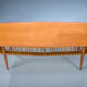 Table basse mid-century en teck et rotin