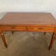 Solid oak desk with 2 drawers feet turned