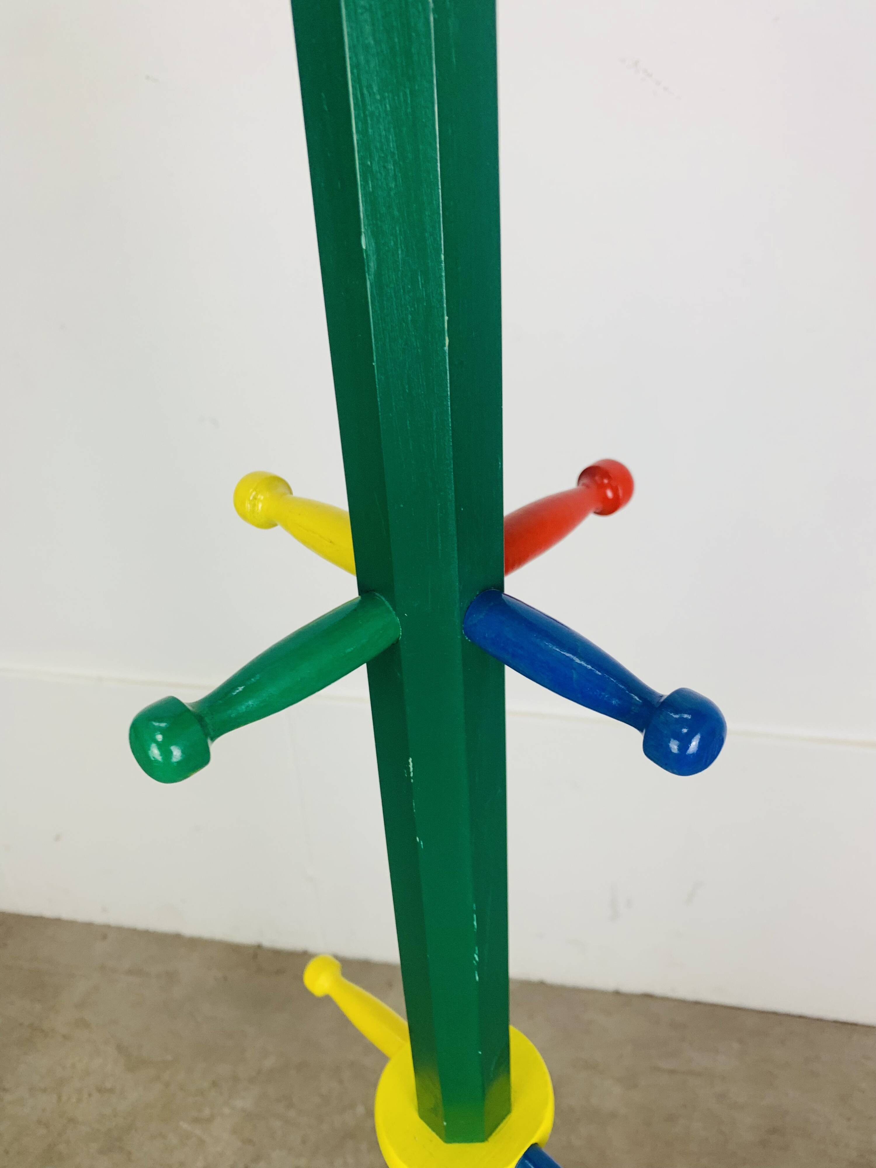 Freestanding coat rack pencil style Pierre Sala, for children, vintage.