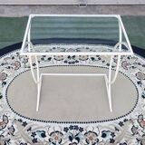 Side table, Small Art Deco Console in White Lacquered Metal, circa 1940