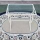 Side table, Small Art Deco Console in White Lacquered Metal, circa 1940.