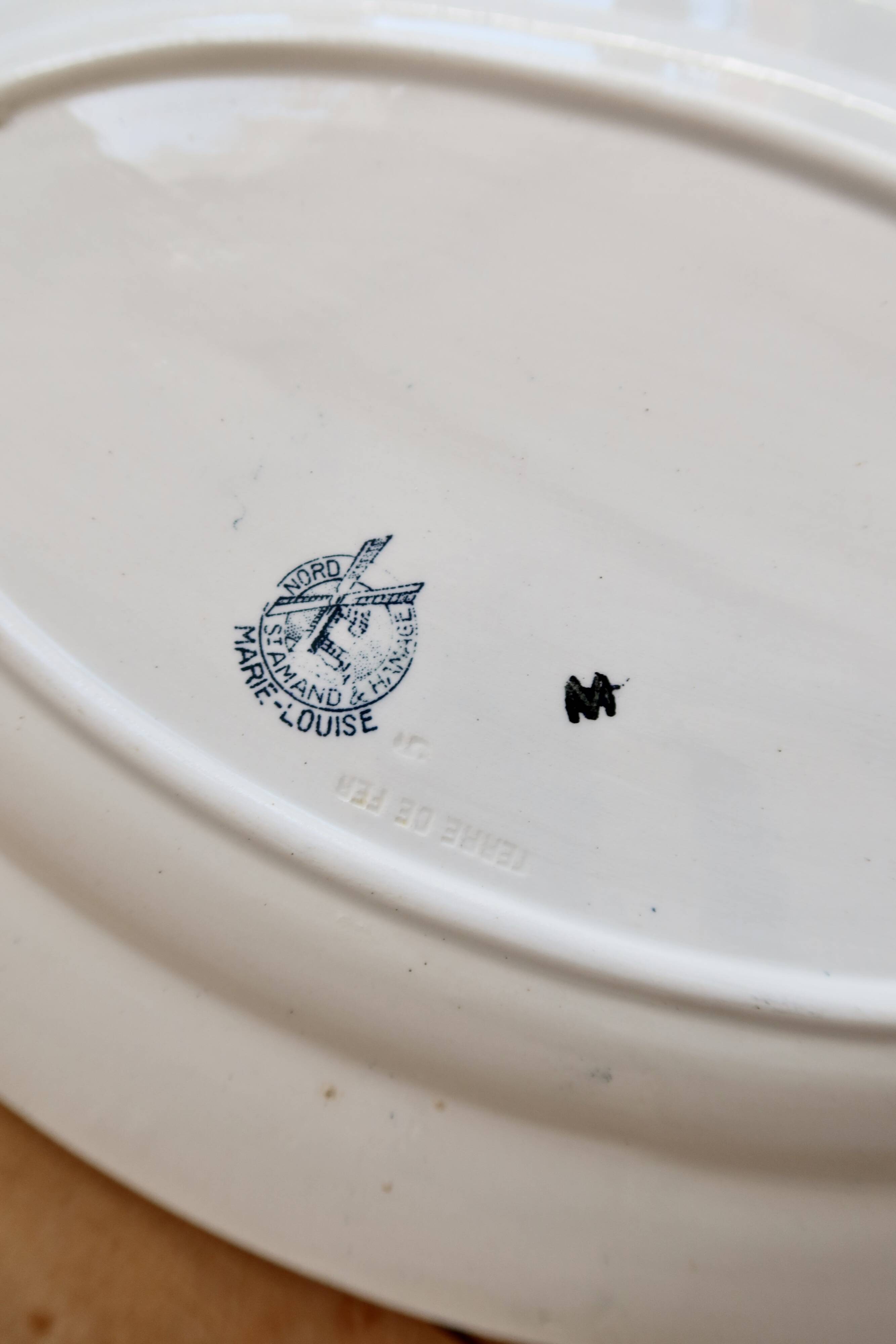 Antique oval serving dish, ironstone, Saint Amand and Hamage - Model Ma
