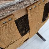 1960s, Danish armchair, blend wool fabric, beech wood.