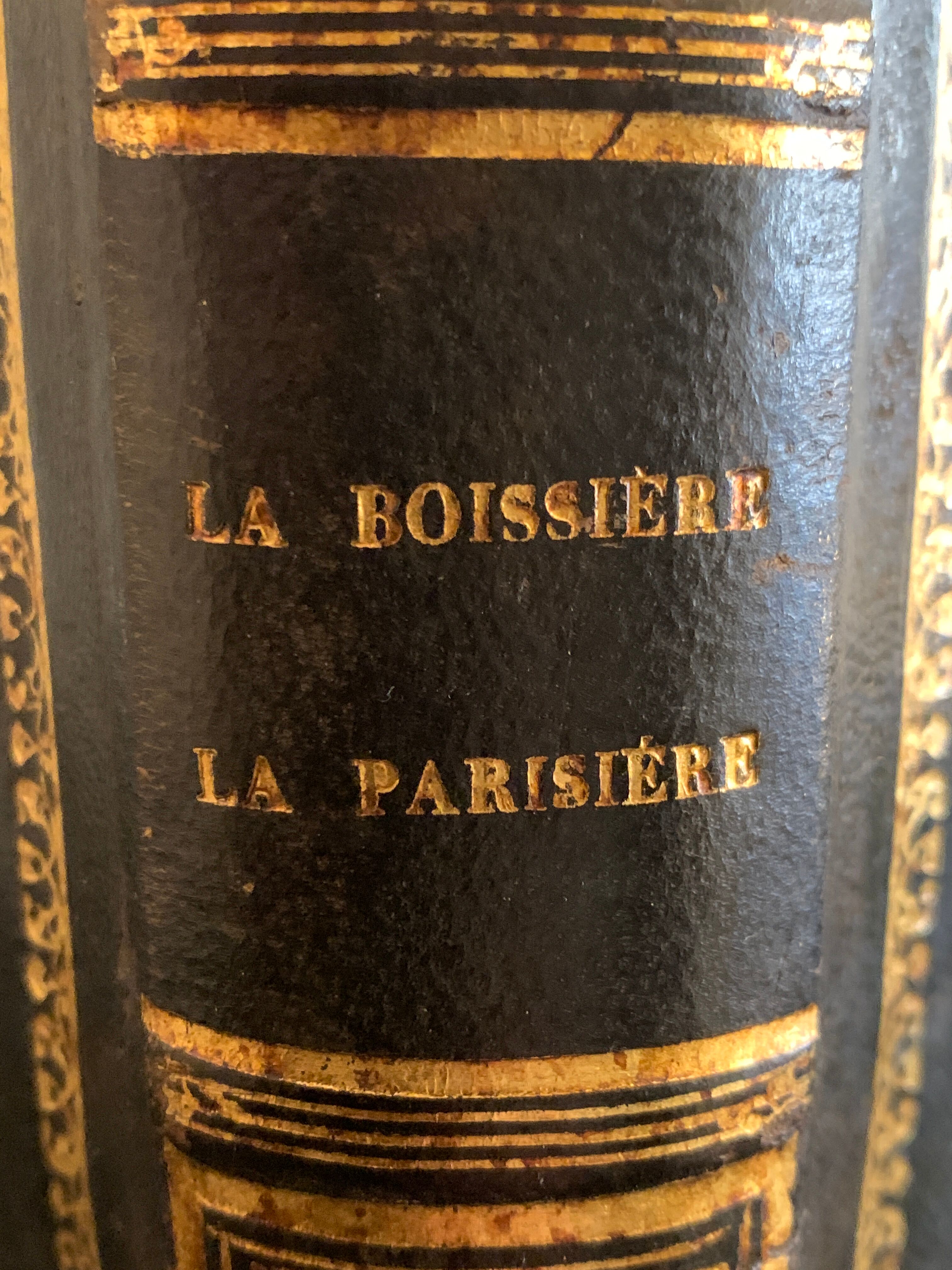 Leather paper basket, imitation bindings old books