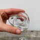 Pair of vintage glass heart candle holders