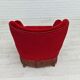 Fauteuil vintage danois en velours rouge cerise, 1960