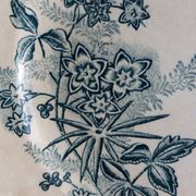 Flat plate, ironstone, Saint Amand, Margot decoration, Amandinoise company, 1920.