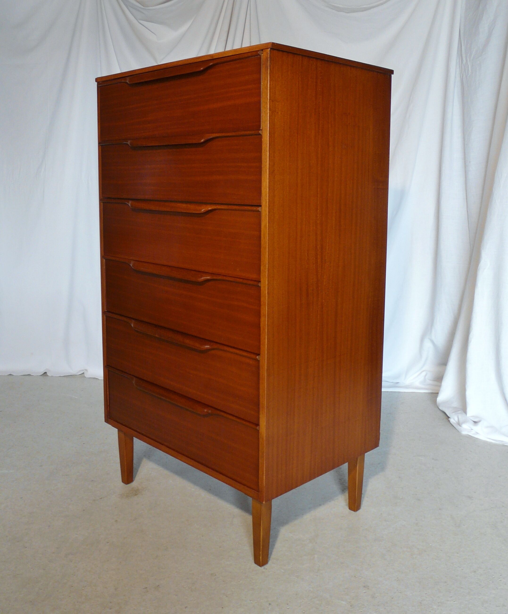 High Scandinavian teak chest of drawers