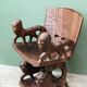 Siège africain monoxyle en bois sculpté