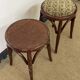 Paire de tabourets bas en bois courbé style "Thonet" vintage