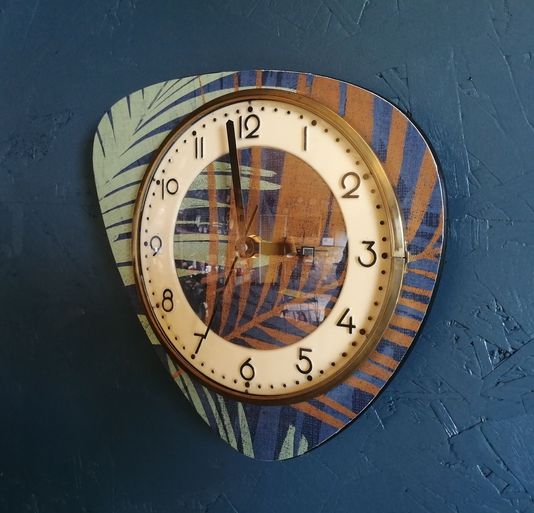 Vintage clock, wall clock "Bayard Green Copper"